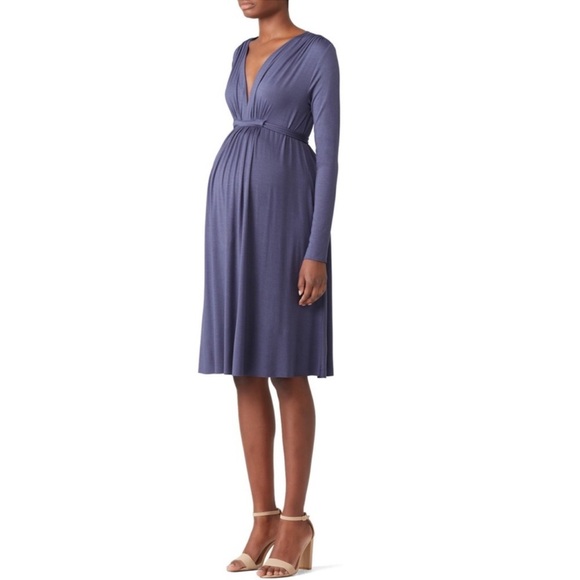 RACHEL PALLY • Slate Blue Long Sleeve Maternity Dress - Picture 4 of 5